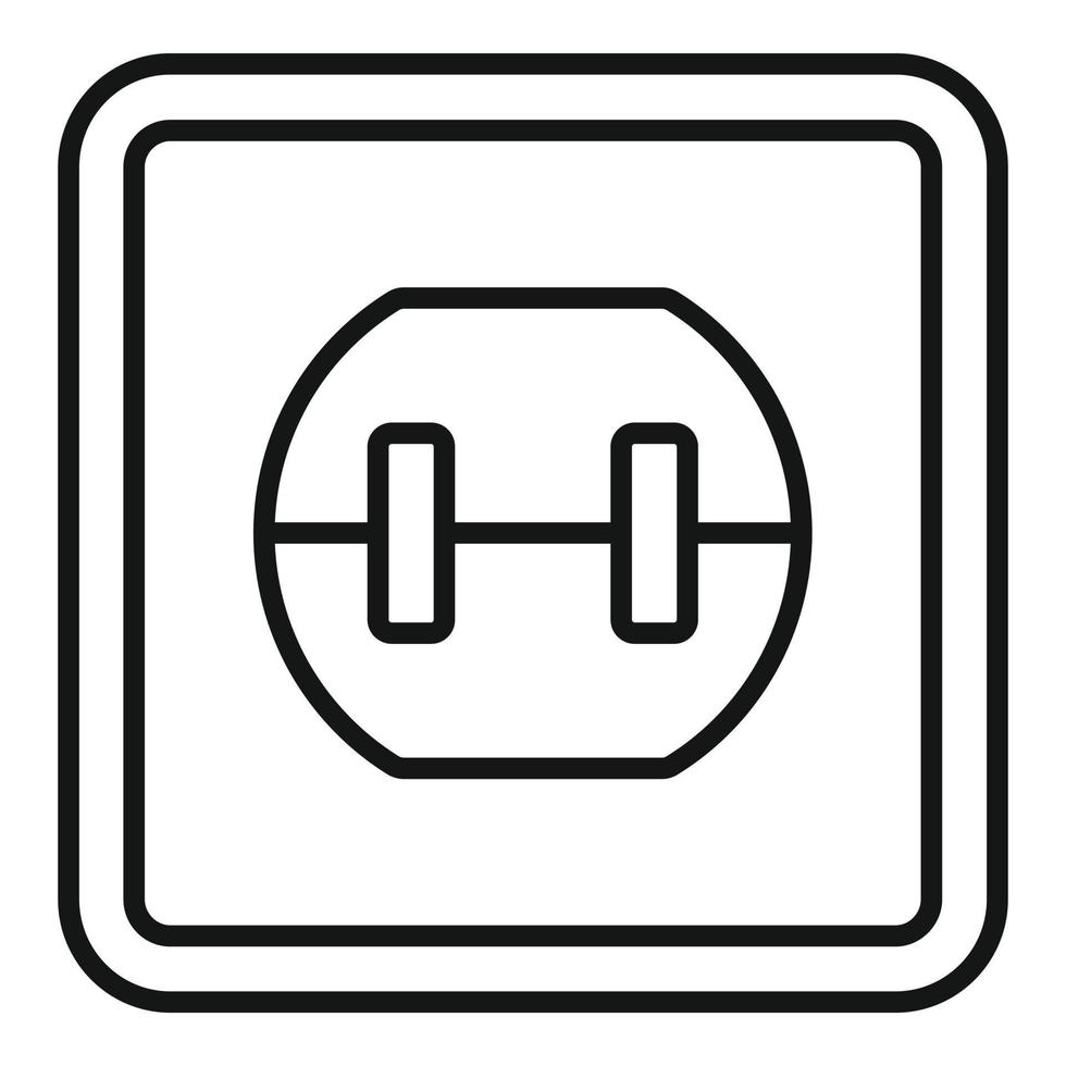 Element power socket icon, outline style vector