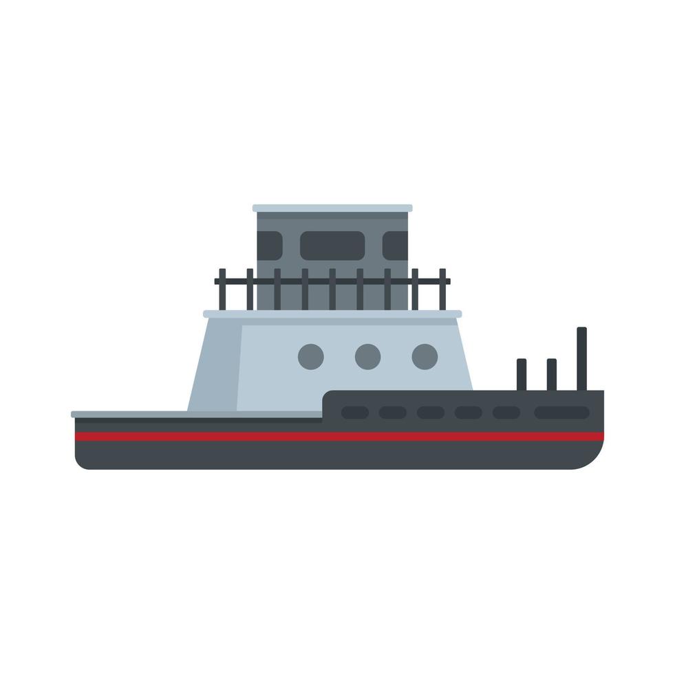 Tug boat icon, flat style vector