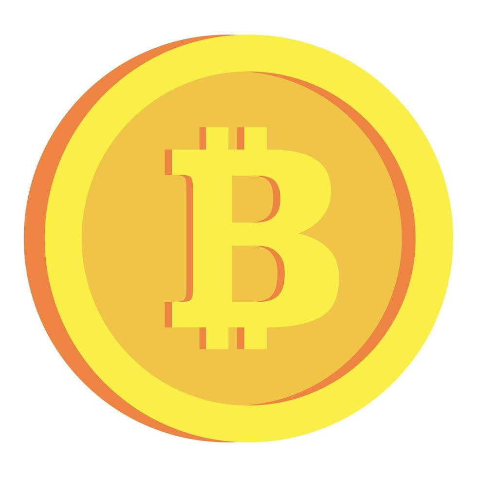 icono de bitcoin criptográfico, estilo plano vector