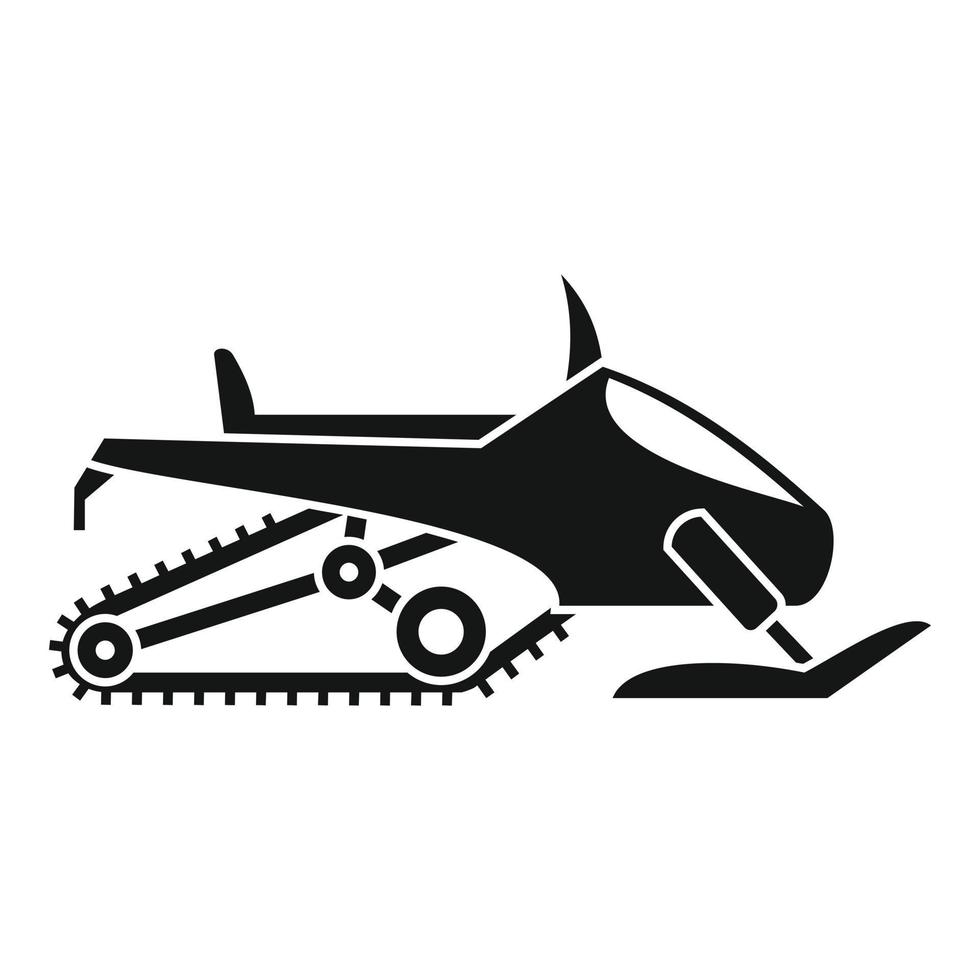 Winter snowmobile icon, simple style vector