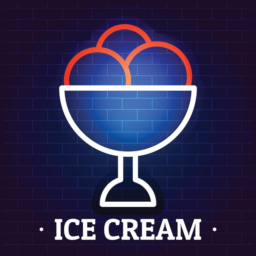Ice cream logo, flat style vector