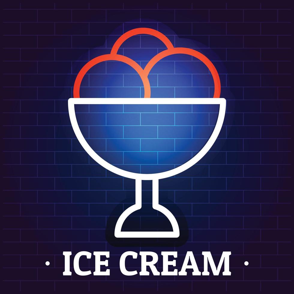 logotipo de helado, estilo plano vector