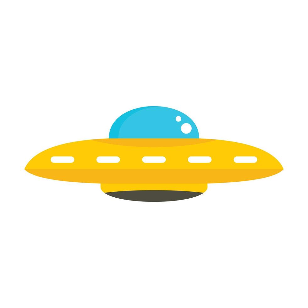 Ufo cosmic ship icon, flat style vector