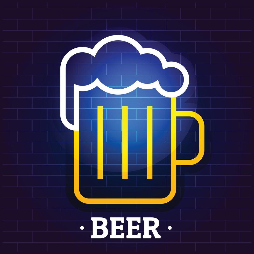 Beer logo, flat style vector