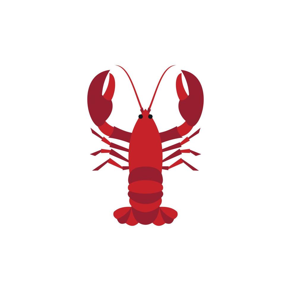 icono de cangrejo rojo hervido, estilo plano vector