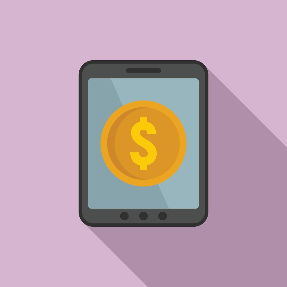 Tablet online loan icon, flat style vector