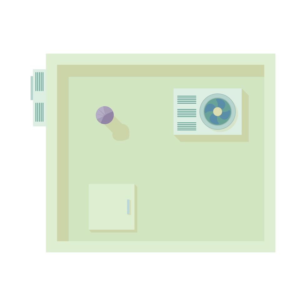 Modern building top view icon, cartoon style vector