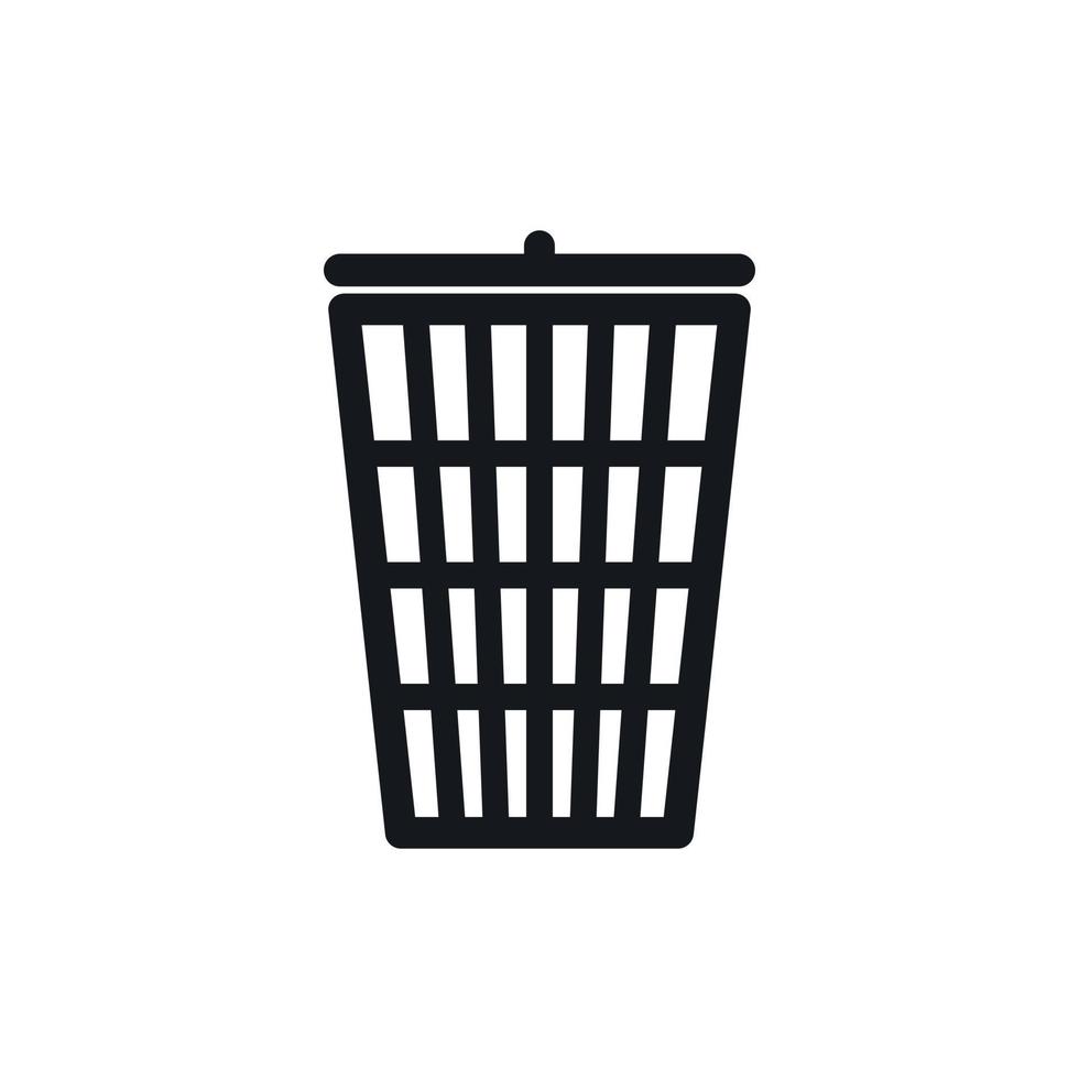 Trash can icon, simple style vector