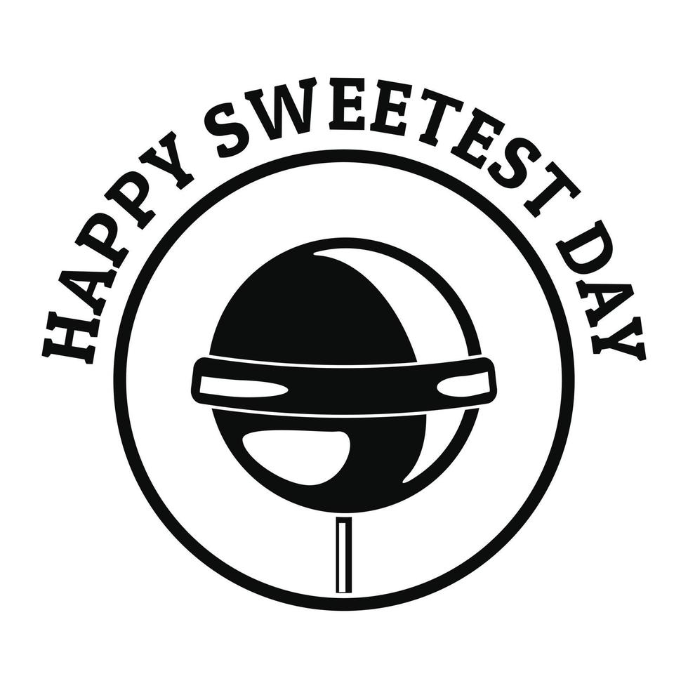 Happy sweet day logo, simple style vector