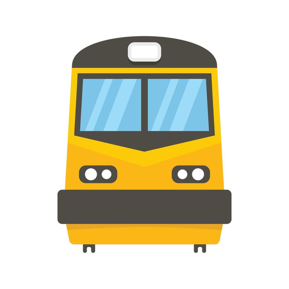 Front of train icon, flat style vector