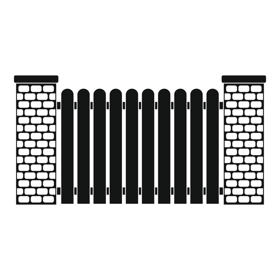 City fence icon, simple style. vector