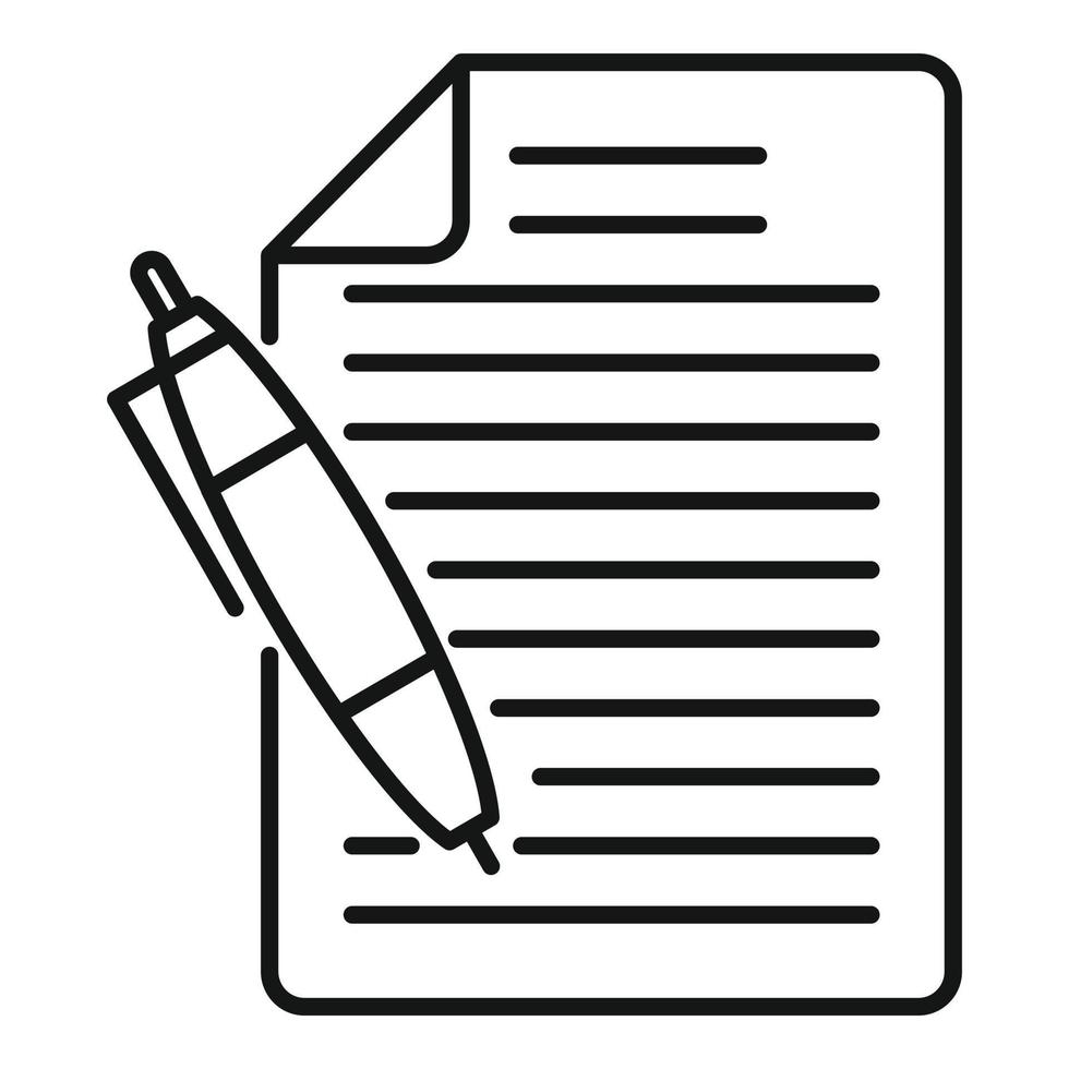 Sign startup document icon, outline style vector