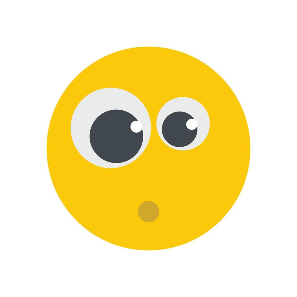 Surprised smile icon vector flat
