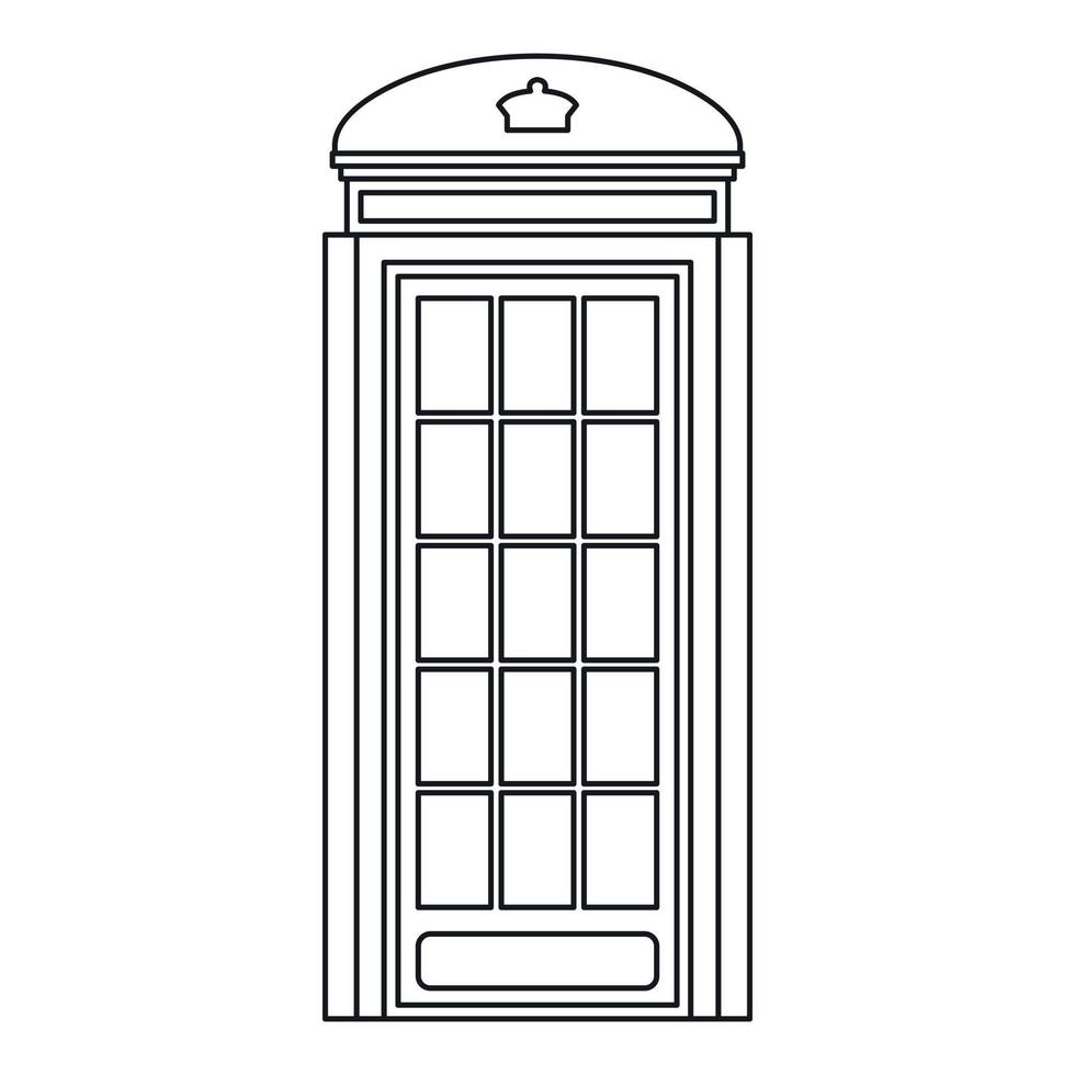 icono de cabina telefónica, estilo de contorno vector