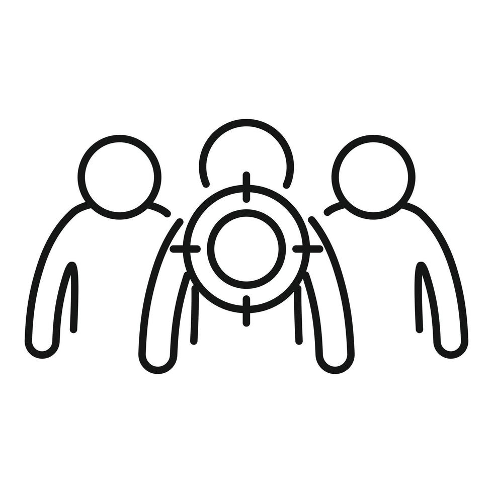 Recruiter target icon, outline style vector