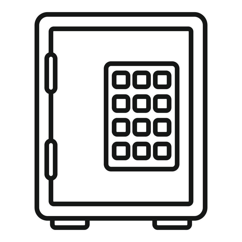 Secured money case icon, outline style vector