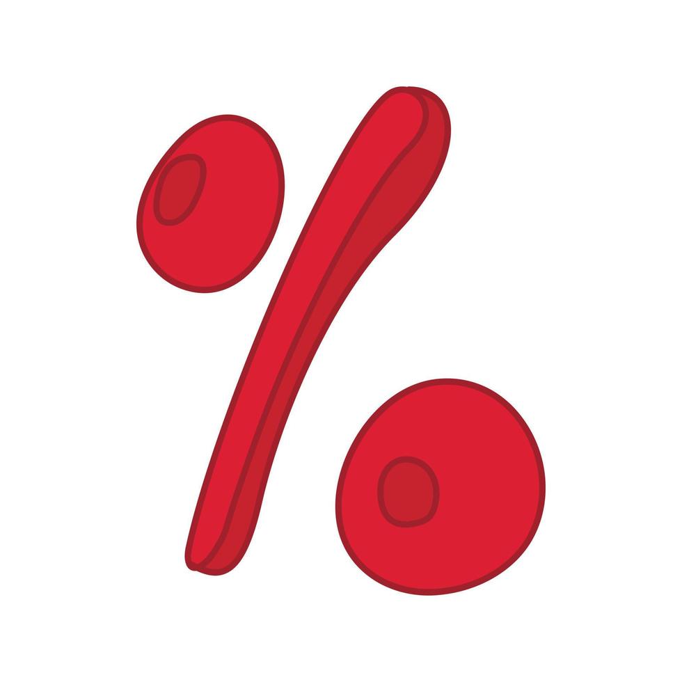 Percentage icon, cartoon style vector