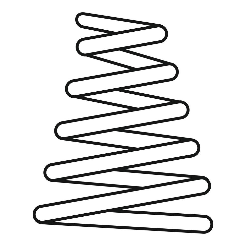 Metal spring coil icon, outline style vector