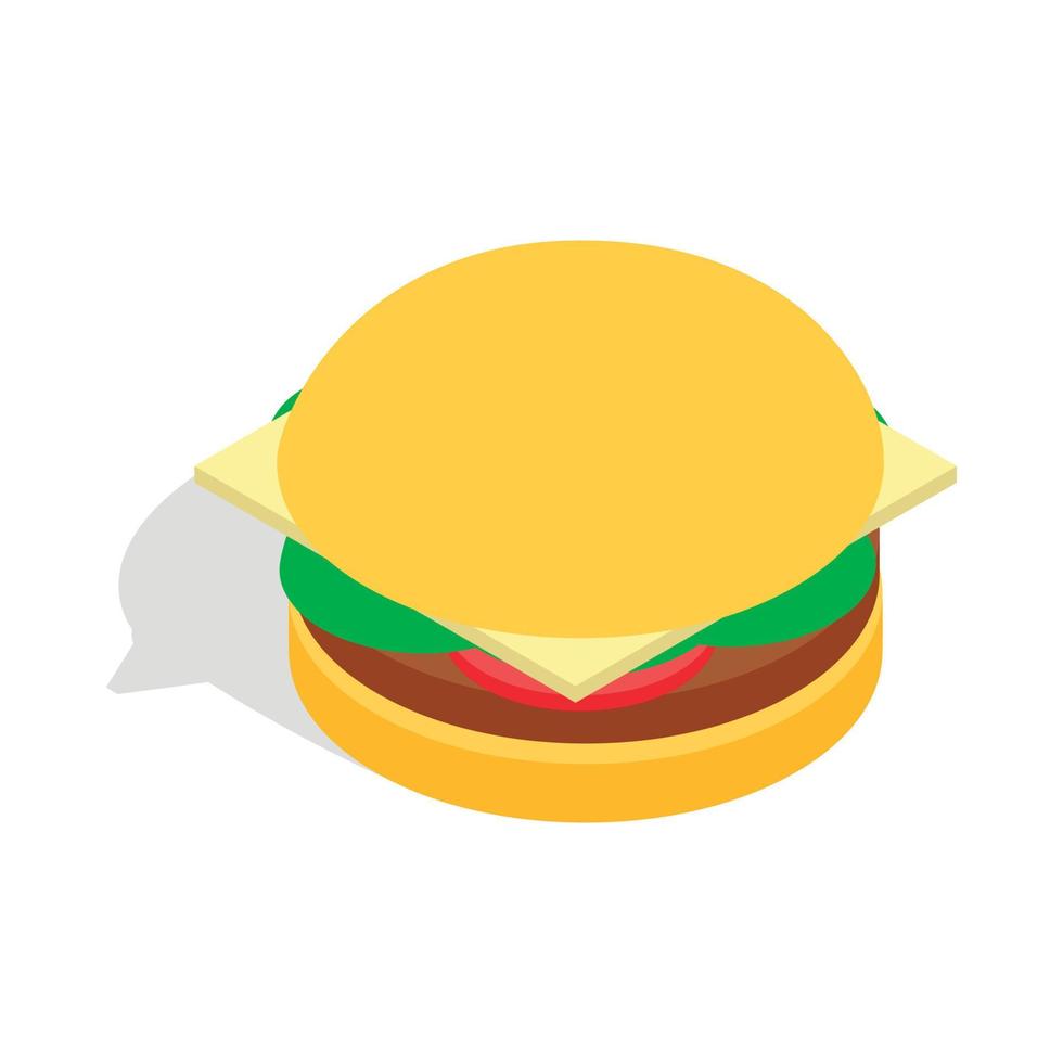 icono de hamburguesa, estilo 3d isométrico vector