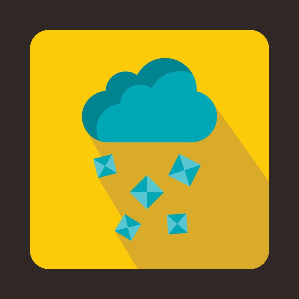 Cloud and hail icon in flat style vector