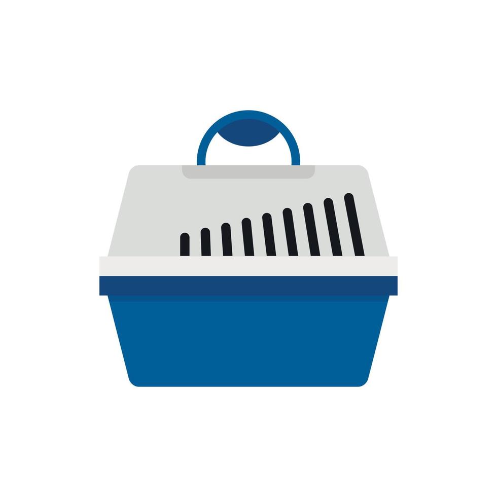 Plastic pet carrier icon, flat style vector