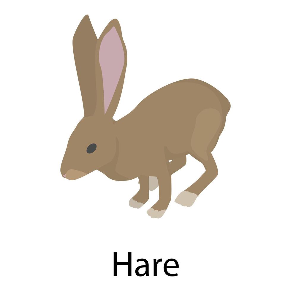 Hare icon, isometric style vector