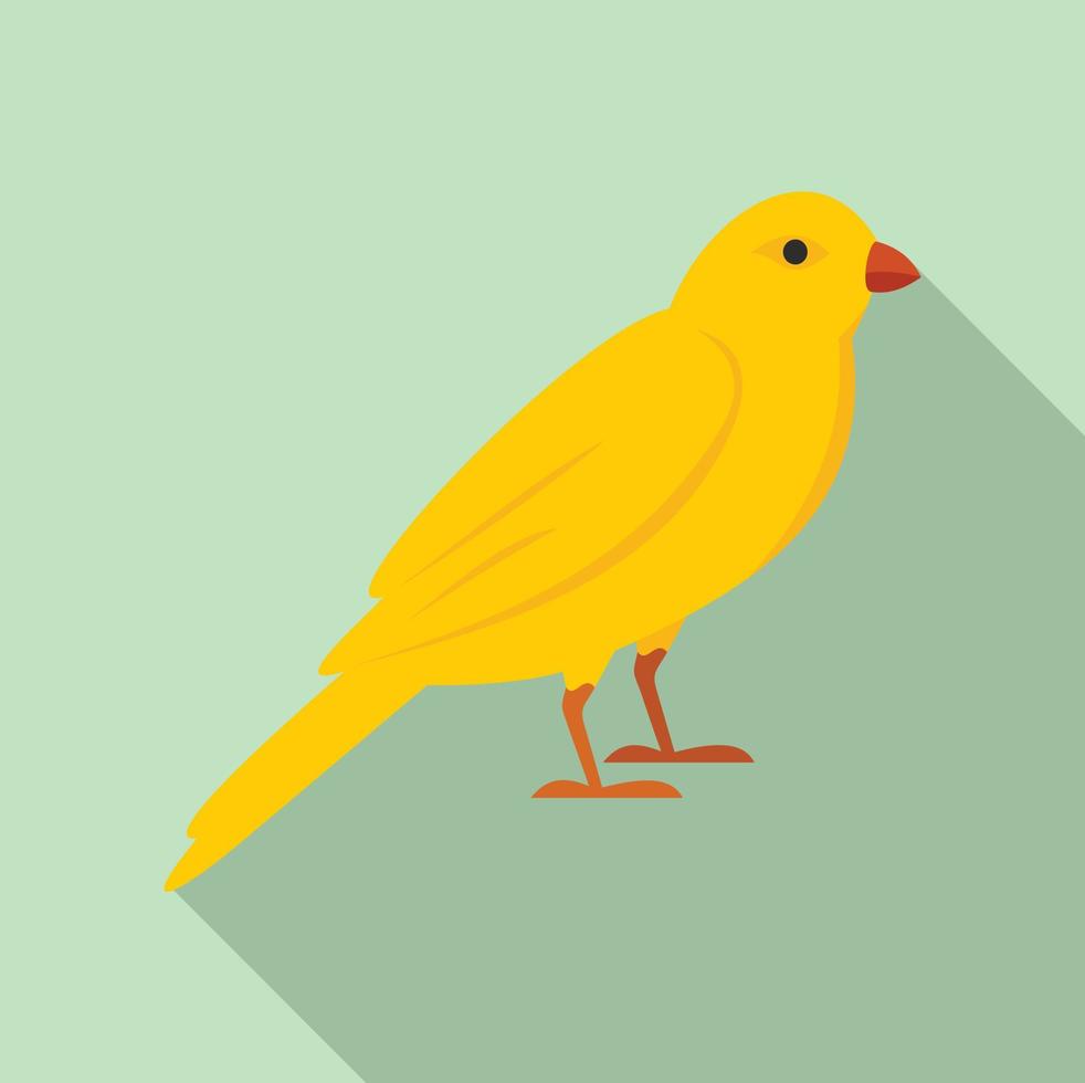 Gold song bird icon, flat style vector