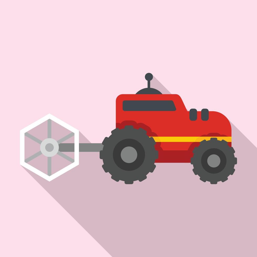 Farm tractor icon, flat style vector