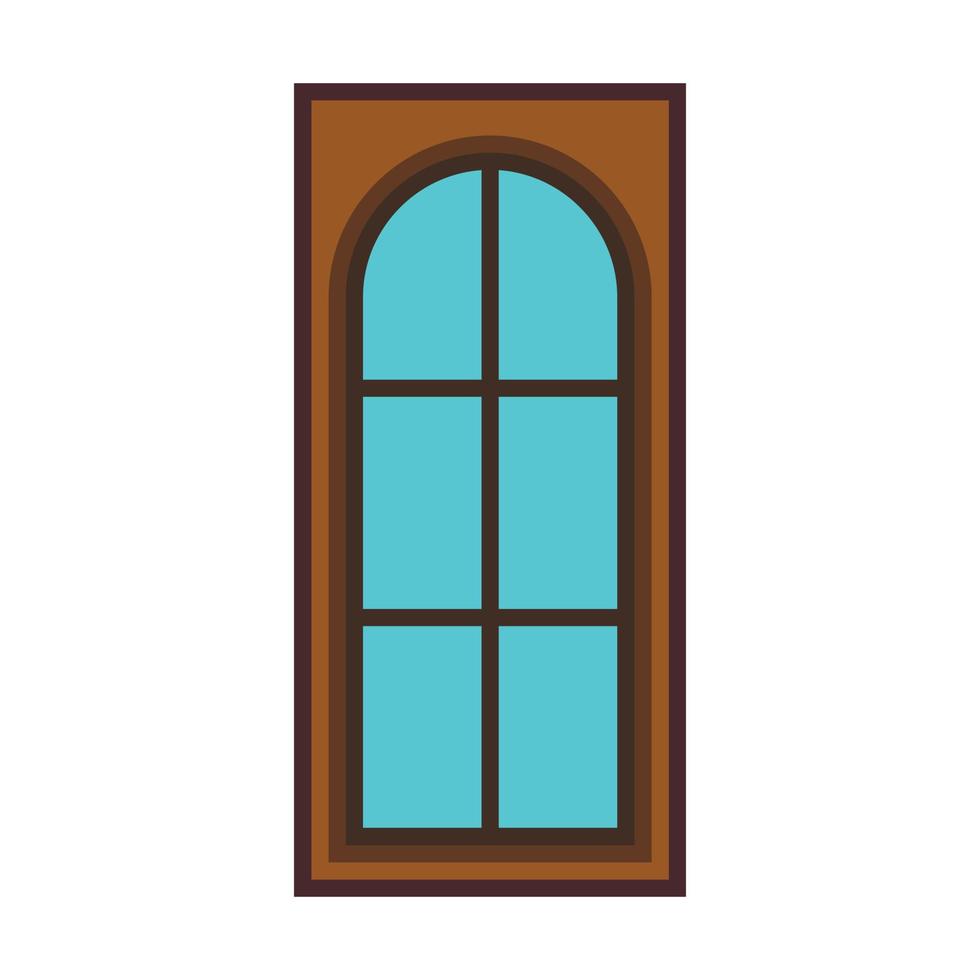 Modern entrance door icon, flat style vector