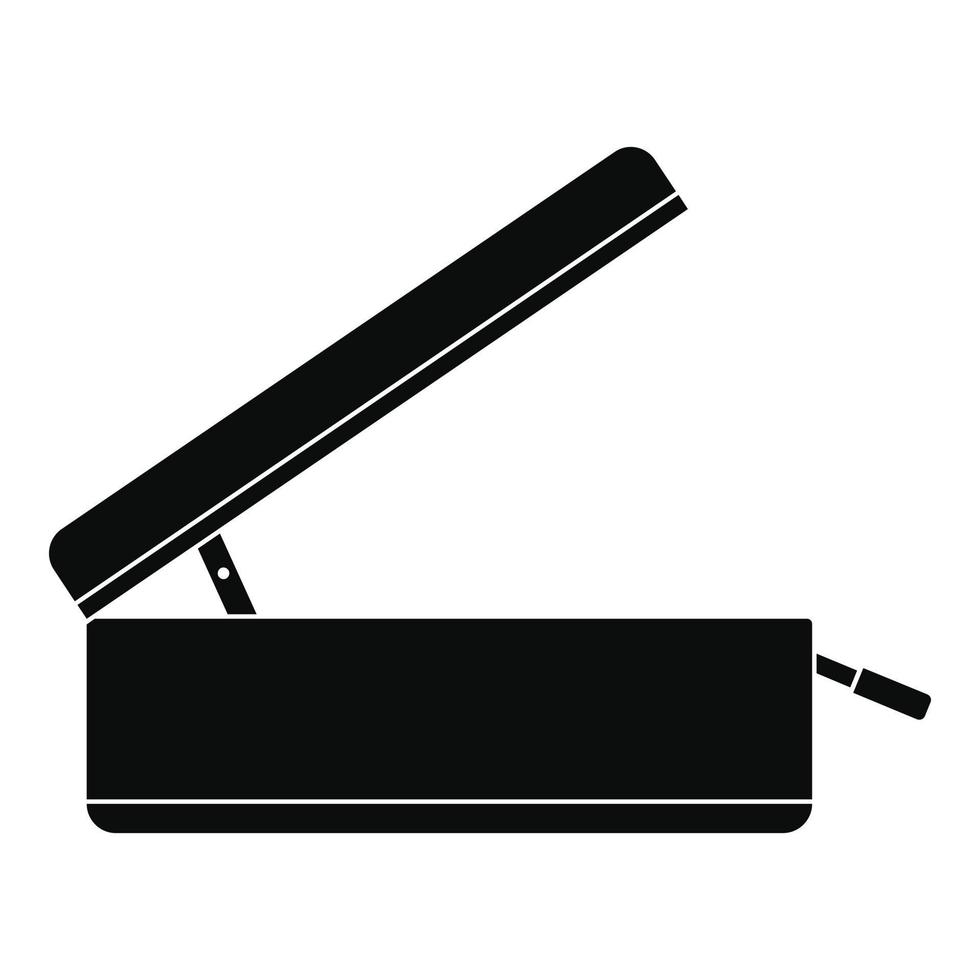 Open travel bag icon, simple style vector