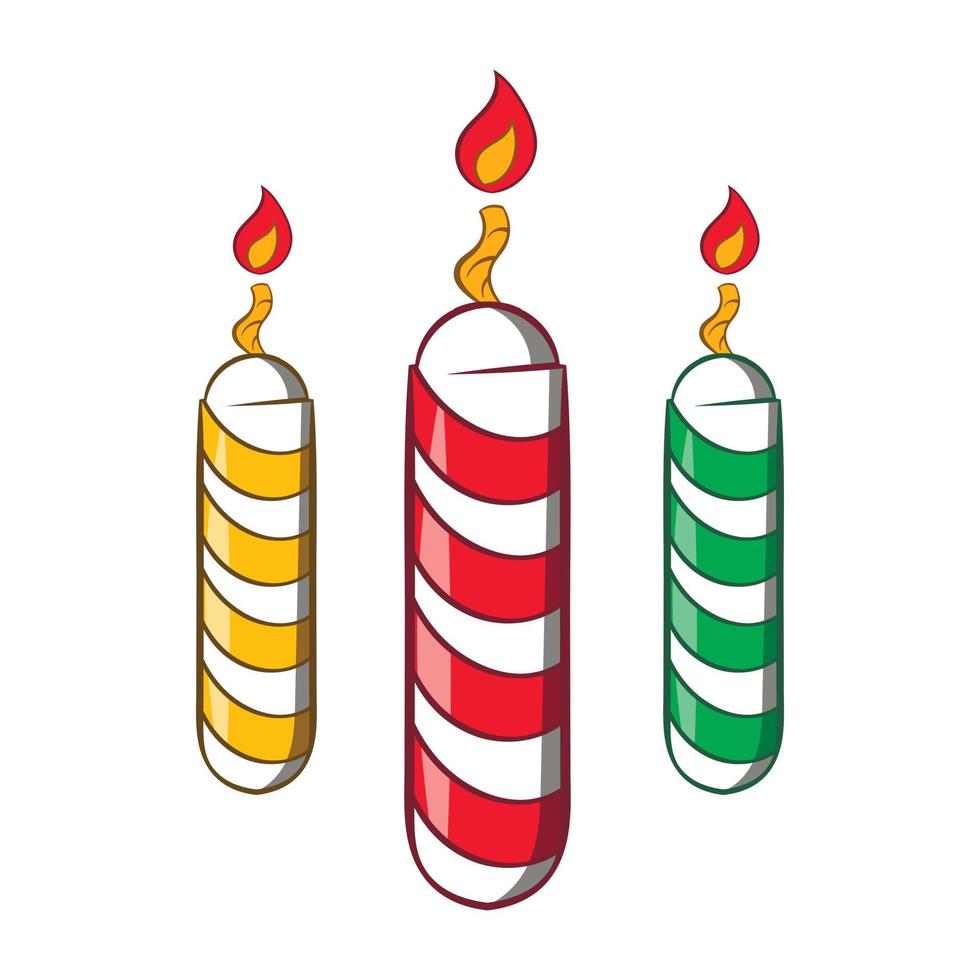 icono de velas festivas, estilo de dibujos animados vector