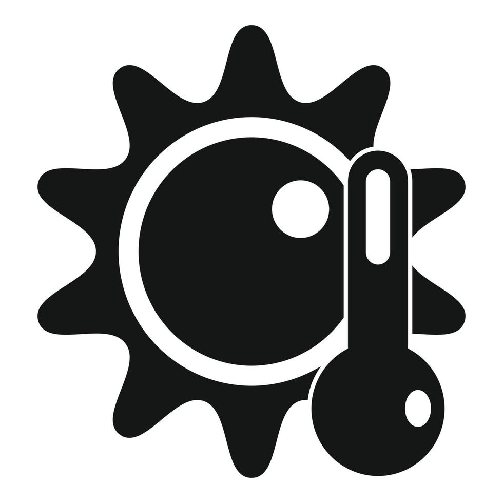 High temperature sun icon, simple style vector