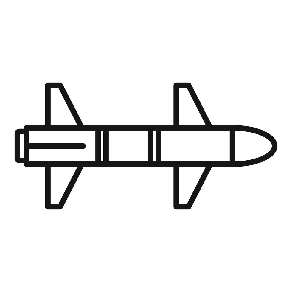 Missile sky icon, outline style vector