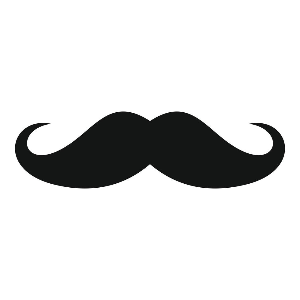 icono de bigote italiano, estilo simple. vector