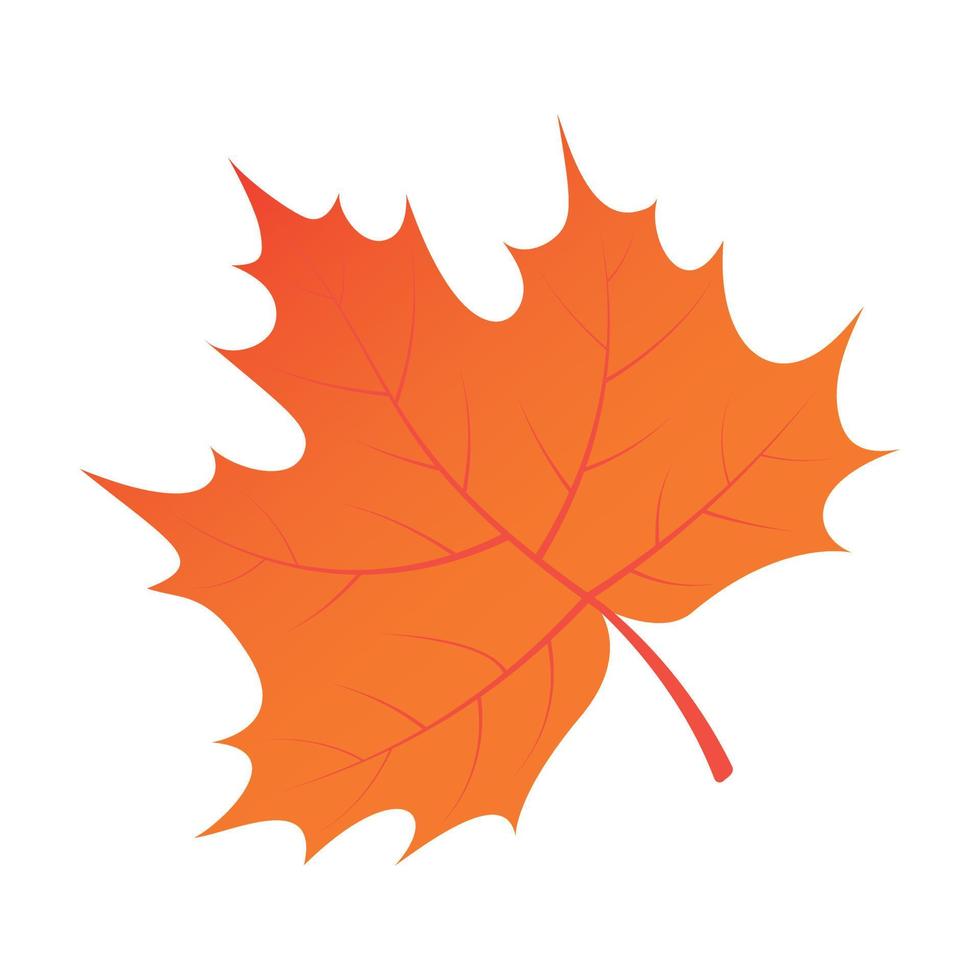 Brown autumn tree leaf icon, isometric style vector