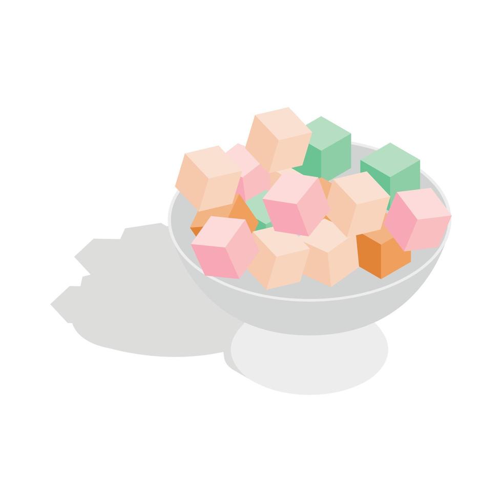 Turkish delight icon, isometric 3d style vector