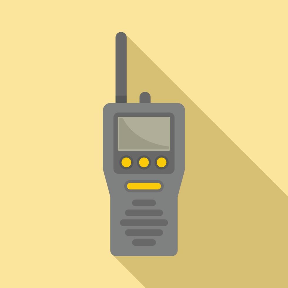 Industrial climber walkie talkie icon, flat style vector