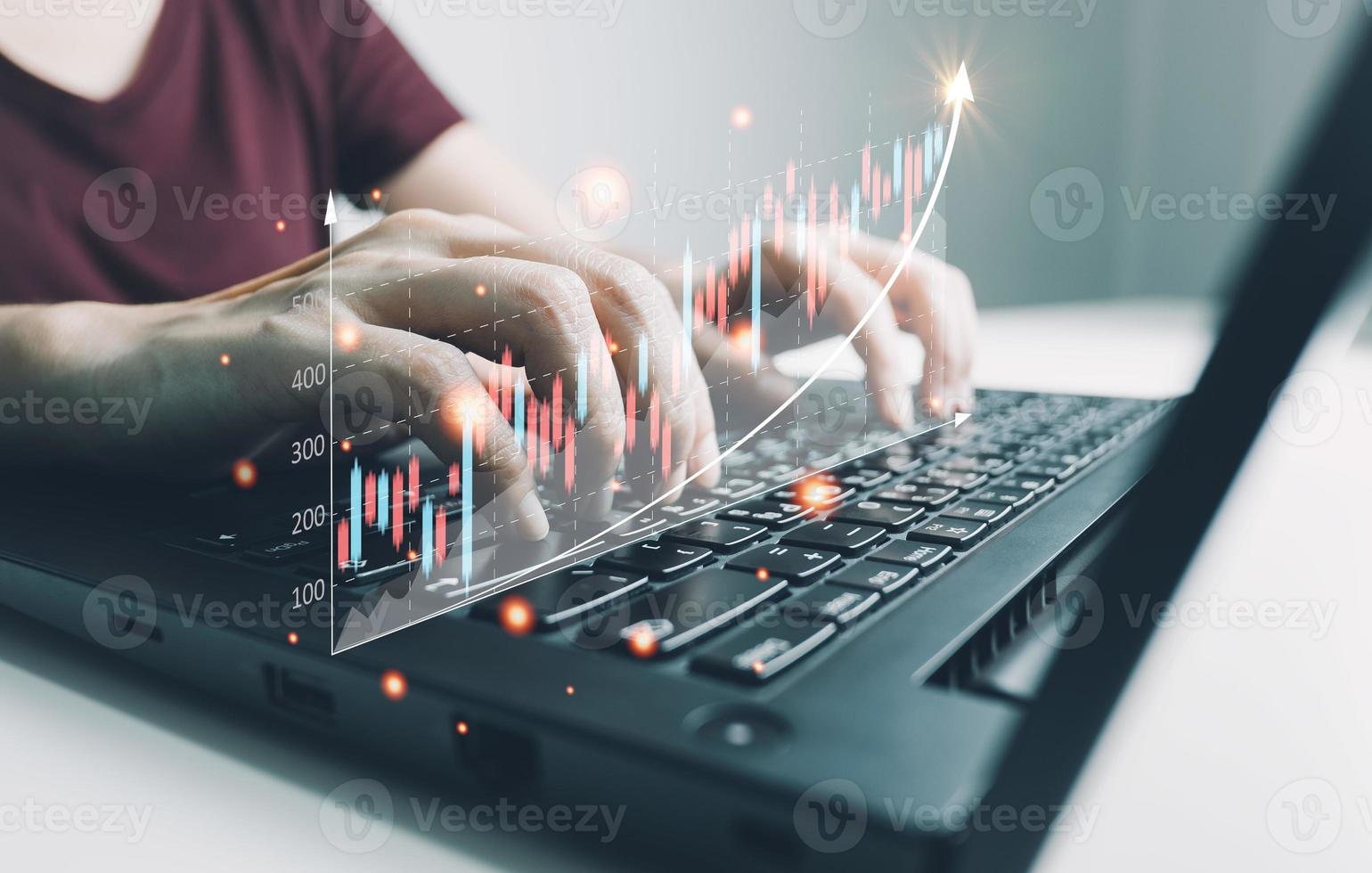 Investment ideas and technology business, Funds, Stock market and digital assets, Investors or trader, Financial data analysis, Stock graphs and forex trading, business finance background photo