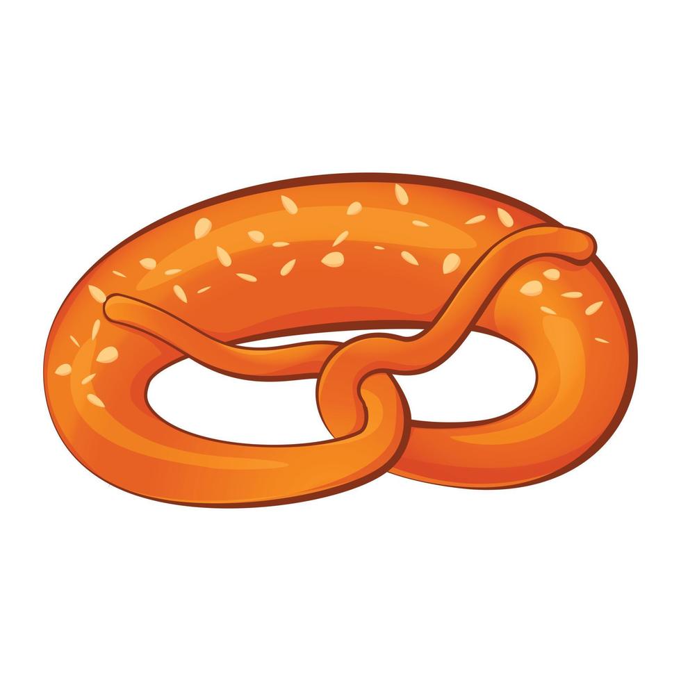 icono de pretzel bávaro, estilo de dibujos animados vector