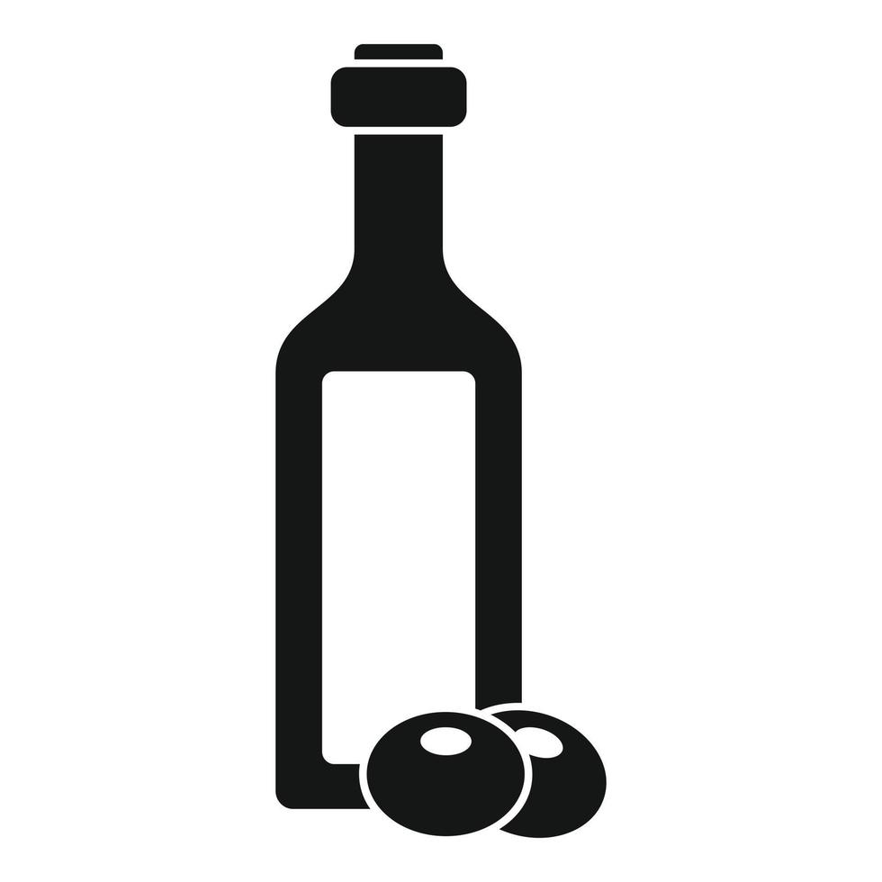 Olive oil bottle icon, simple style vector
