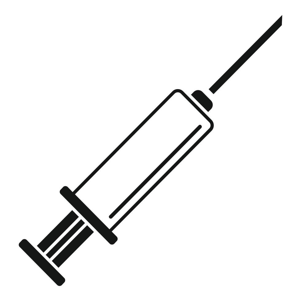 Medical syringe icon, simple style vector