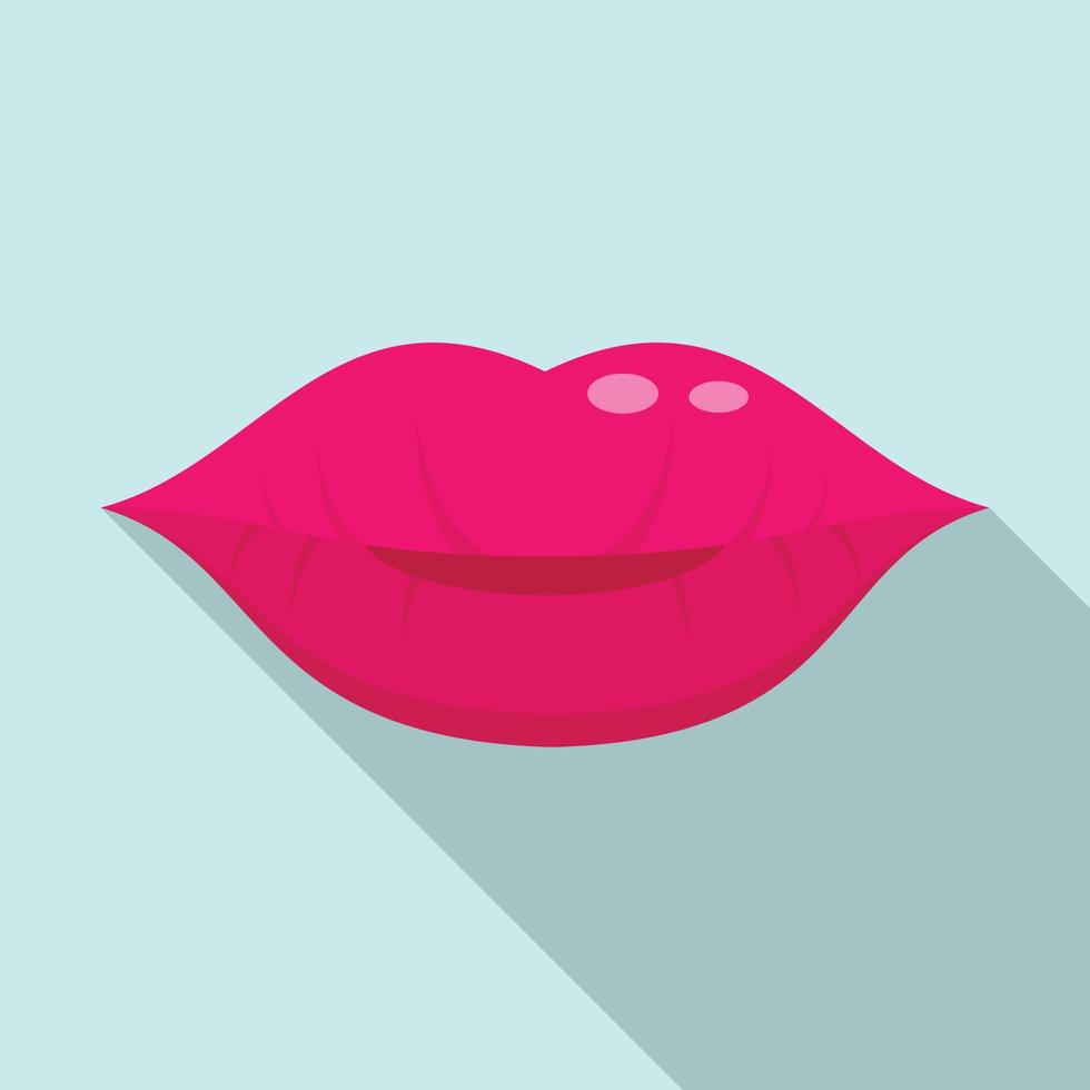 Fashion kiss icon, flat style vector