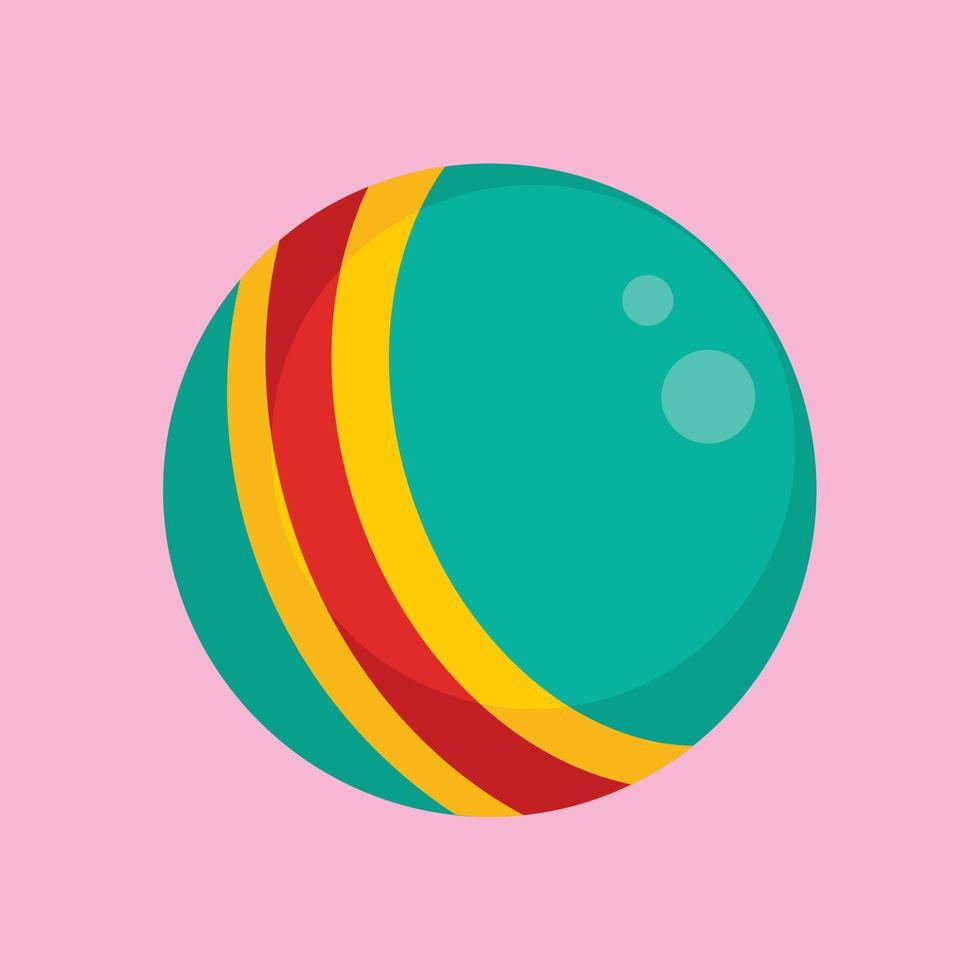 Baby rubber ball icon, flat style vector