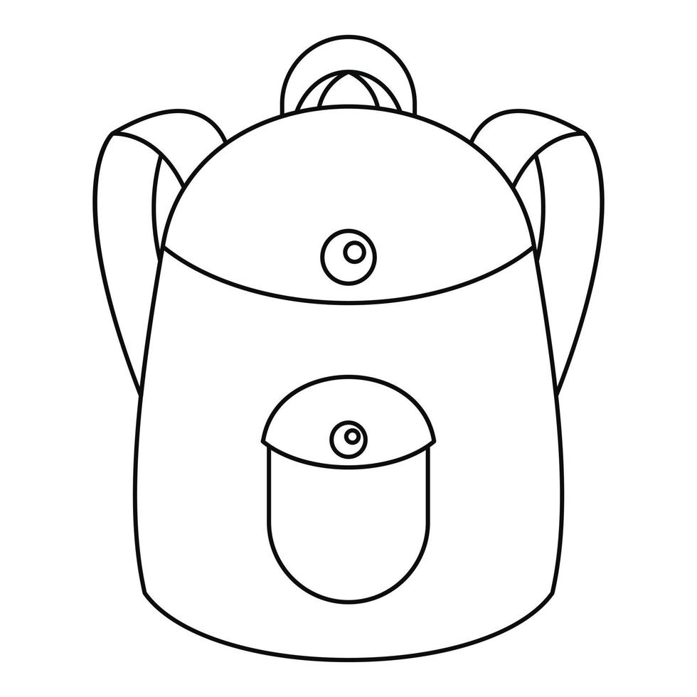 icono de mochila escolar, estilo de contorno vector