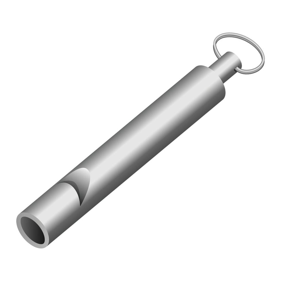 Long whistle icon, realistic style vector