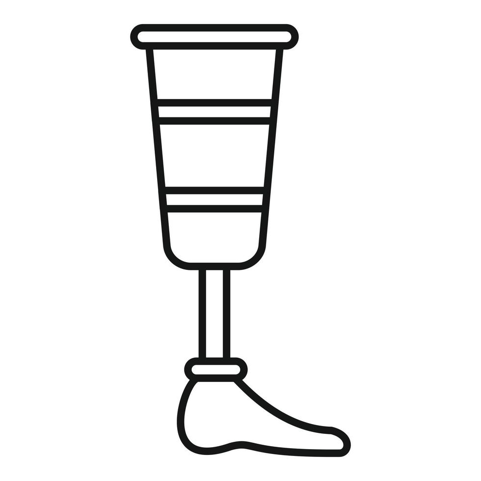Leg artificial limb icon, outline style vector
