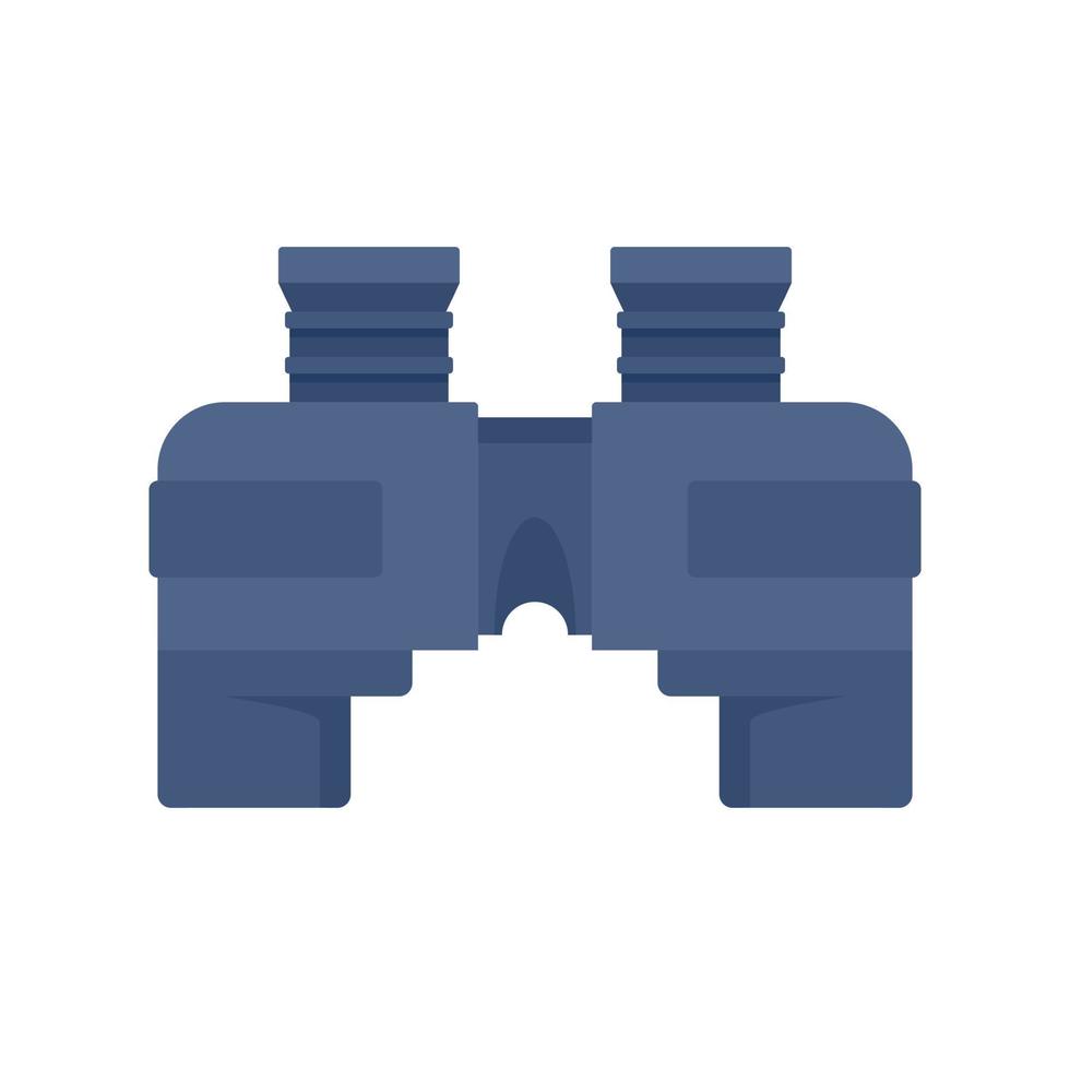 Blue marine binocular icon, flat style vector