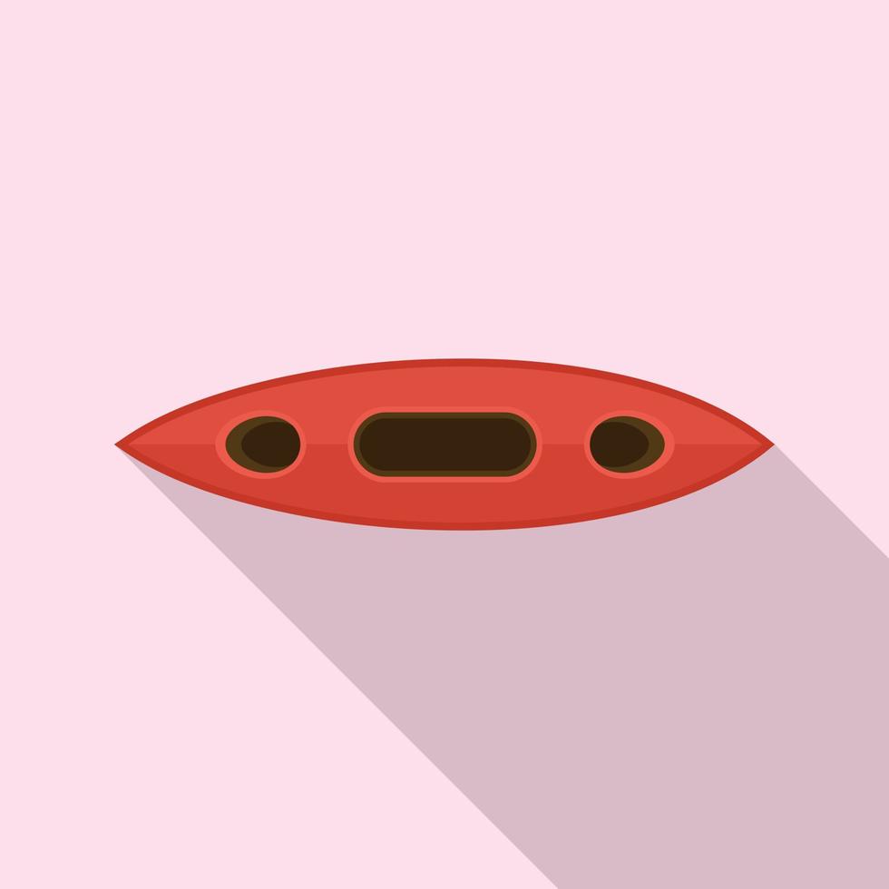Top view canoe boat icon, flat style vector