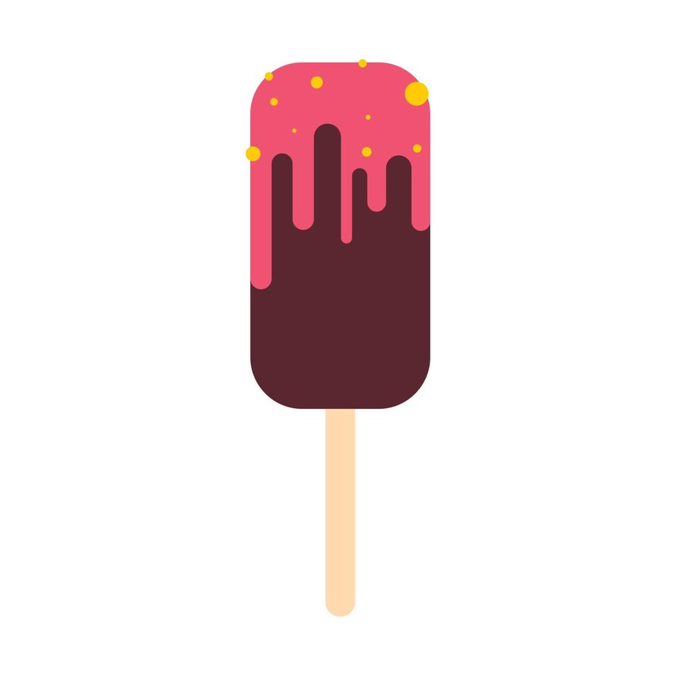 Ice cream with frosting icon, flat style vector