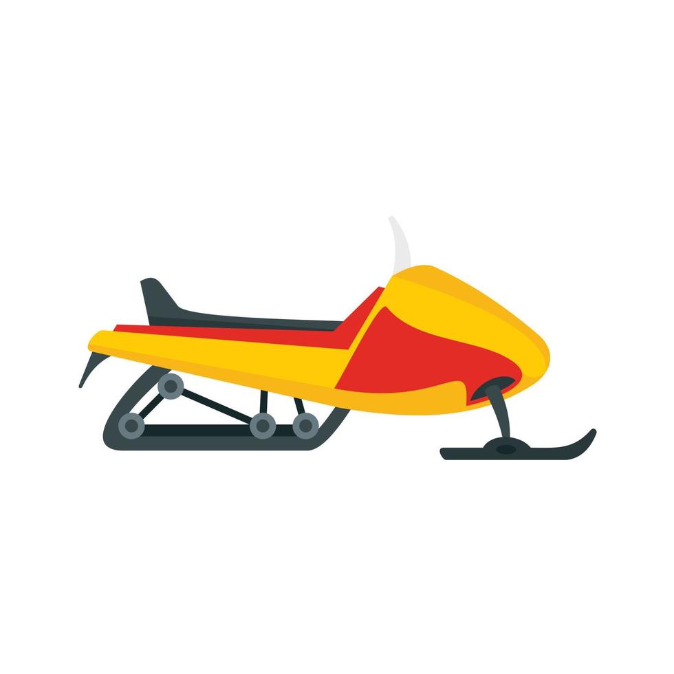 Expedition snowmobile icon, flat style vector